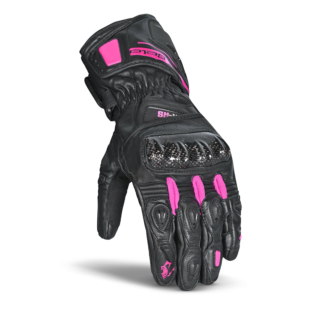 BELA Venom Lady Motorcycle Racing Gloves Black Pink