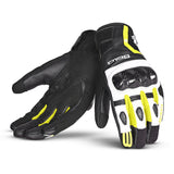 bela air flow gloves black white yellow flouro