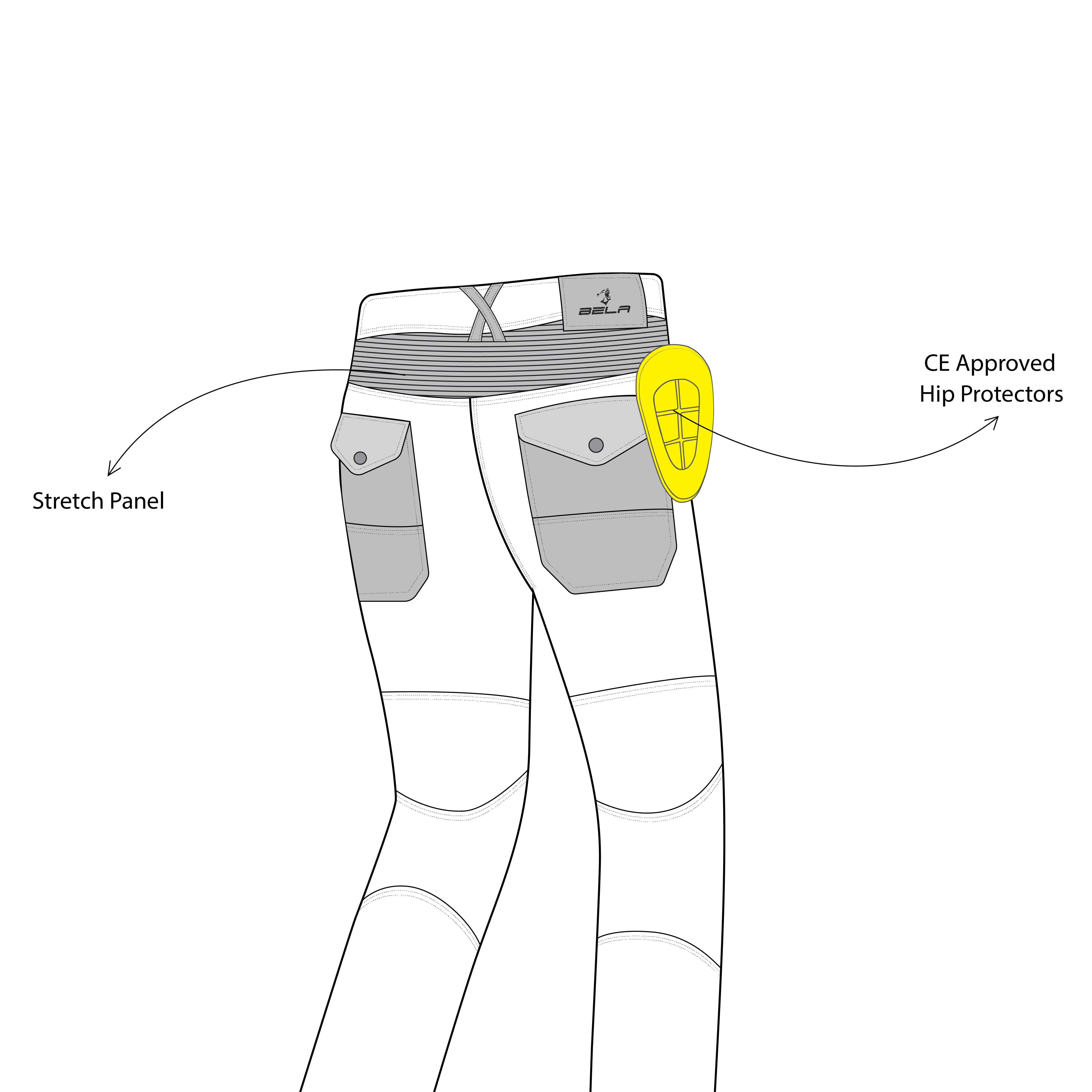 infographic sketch bela alpha denim jean blue back side view