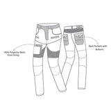 infographic sketch bela alpha denim jean blue front and back view