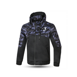 bela camo rush hoodie black dark and blue front side view