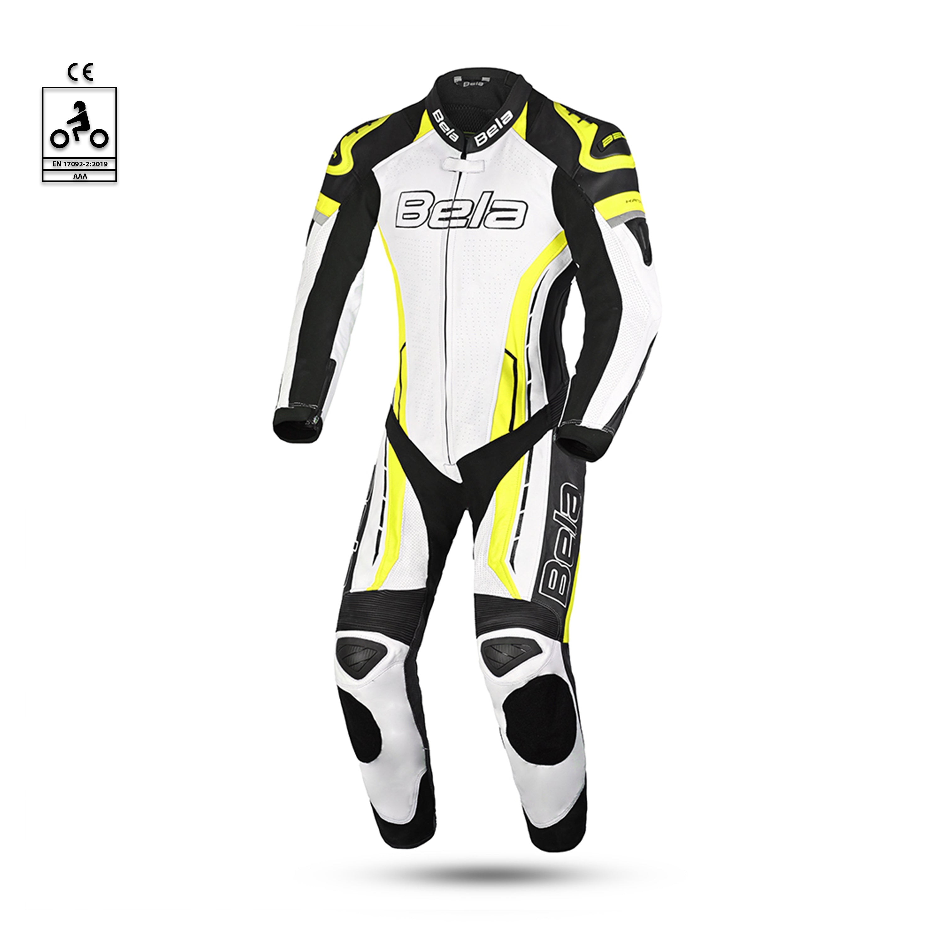 bela rocket lady 1 pc motorcycle racing suit white black yellow