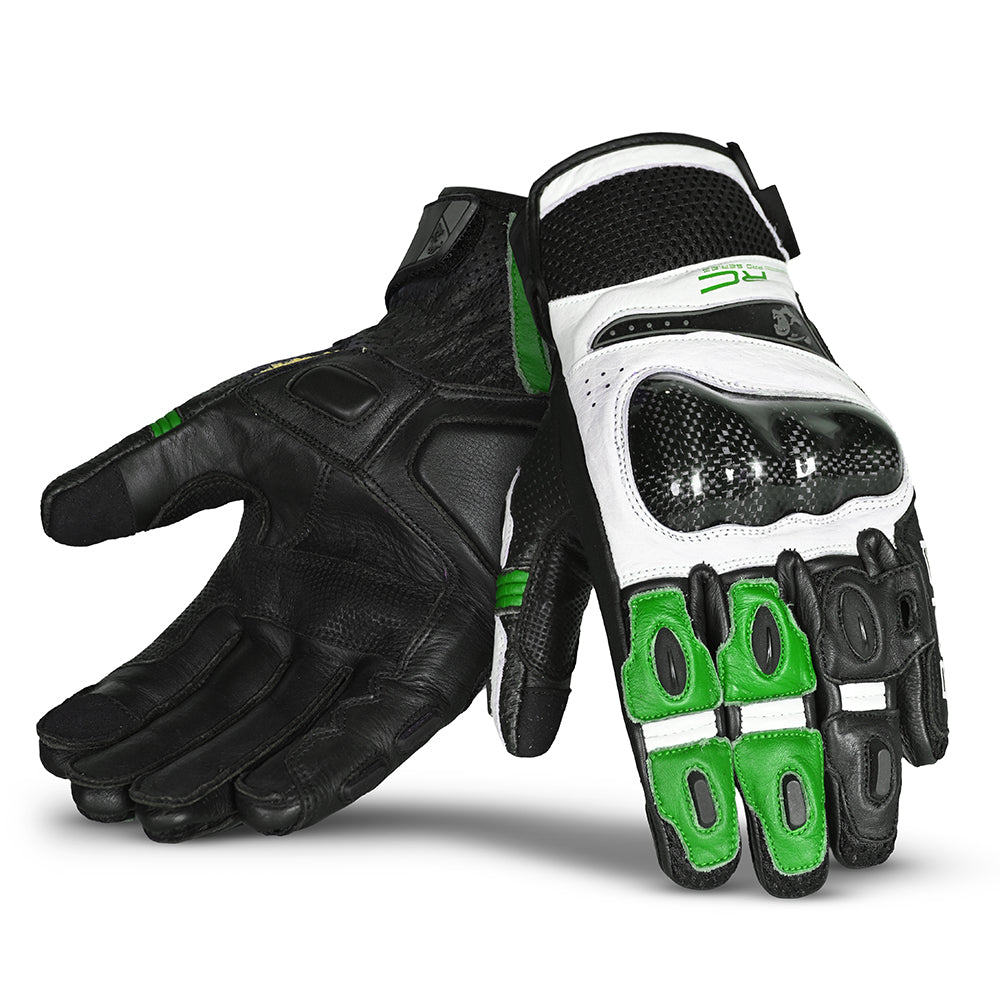 bela rocket short gloves white green black