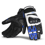 bela rocket short racing gloves white blue black