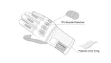 infographic sketch bela twix black and red gloves back side view