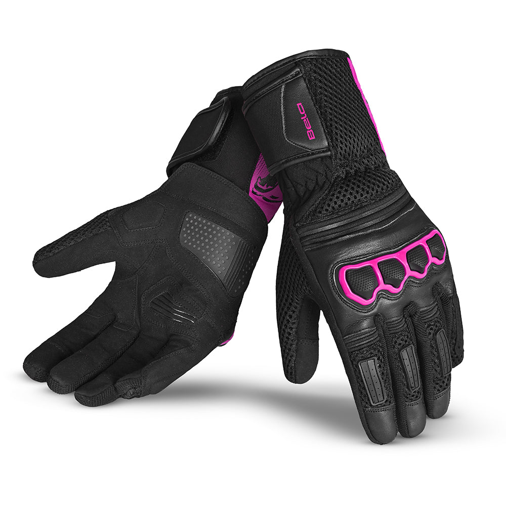 bela twix lady motorcycle gloves black pink