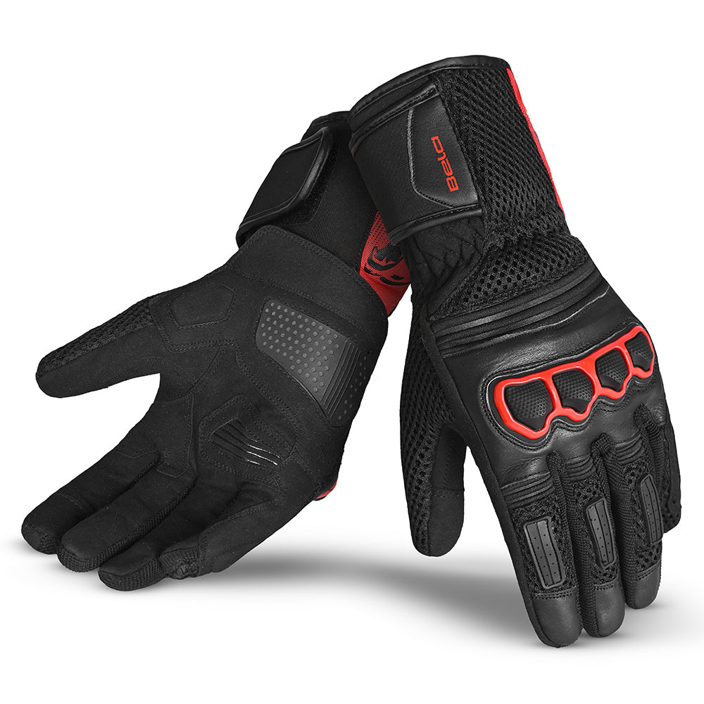 bela twix lady summer motorcycle gloves black red
