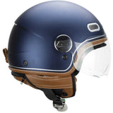 CGM 191V Pix Vintage Jet Motorcycle Helmet – Satin Blue/Silver Shaped