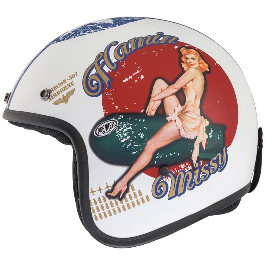 PREMIER CLASSIC PIN UP 8 BM Motocicleta Abierto Jet Casco