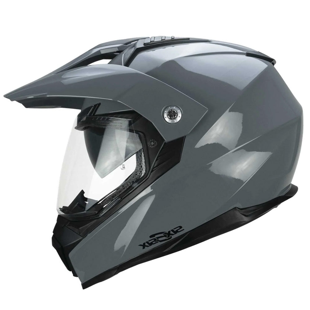 CGM 666A TWIN Mono Casco de Moto Todoterreno Aventura Gris