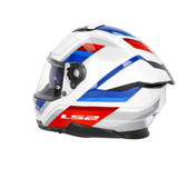 LS2 FF808 STREAM II VINTAGE MOTORCYCLE FULL FACE HELMET WHITE BLUE RED