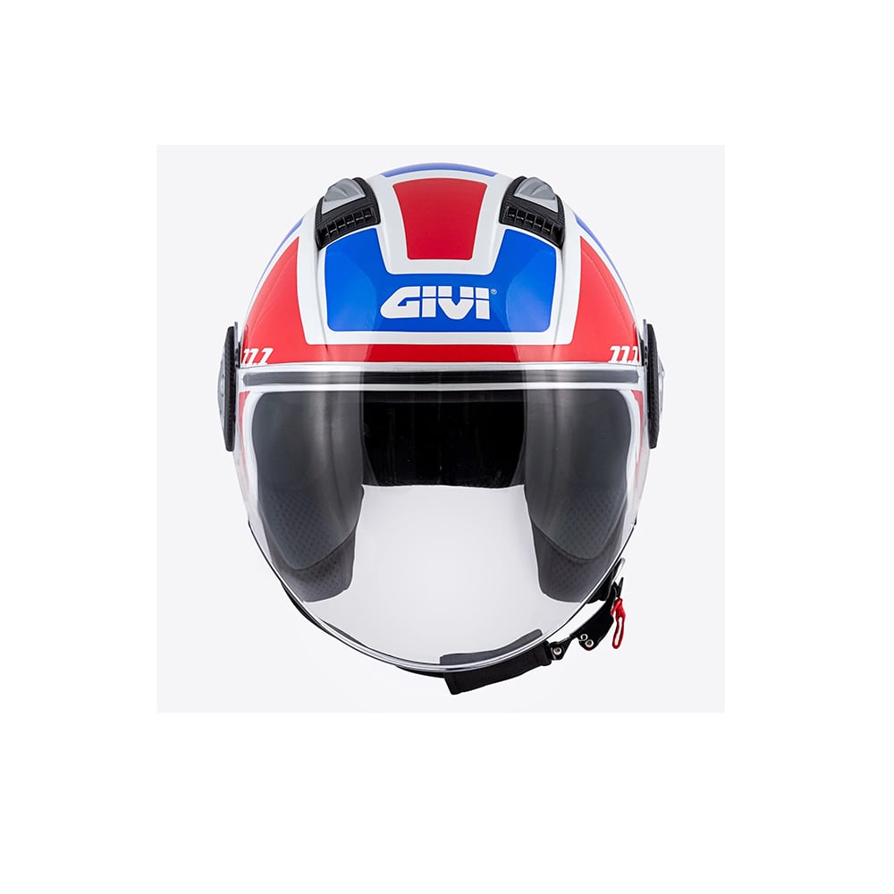 GIVI 11.1 AIR JET-R Moto Jet Urbano Casco Blanco Rojo Azul