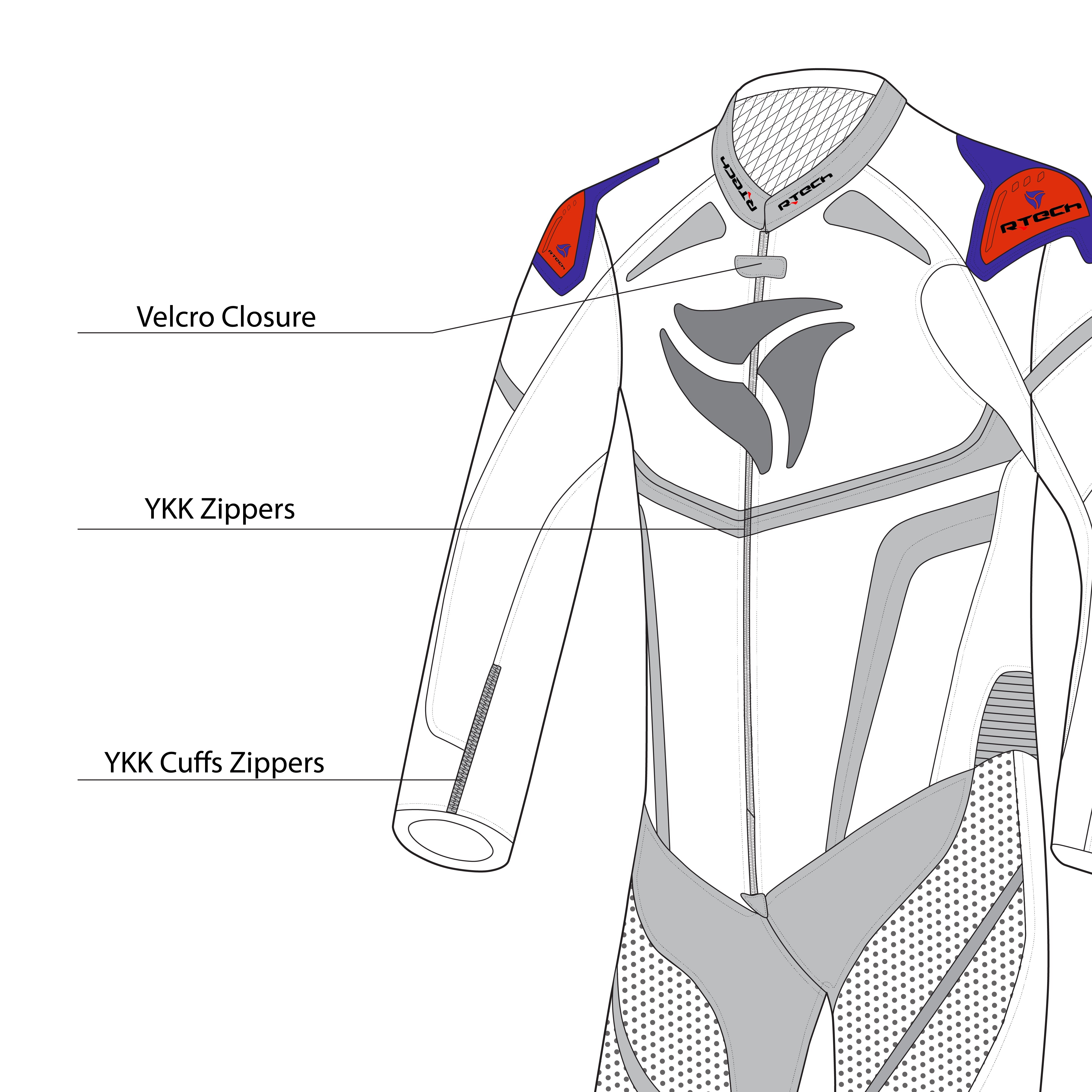 R Tech Hawk 1PC Motorcycle Racing Suit Black images