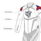 R Tech Hawk 1PC Motorcycle Racing Suit Black White Red