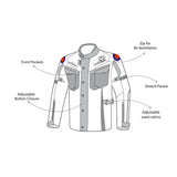 R-Tech Knight Rider Long - Motorcycle Touring Jacket - Black Dark Grey Red