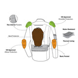 R-TECH KNIGHT RIDER 3IN1 Motorcycle Jacket (Long) Black/Anthracite/Yellow