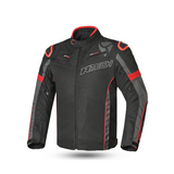 R-Tech Knight Rider Short Motorcycle Racing Jacket Black Dark Grey Red