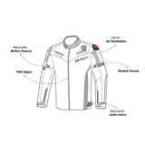 R-Tech Knight Rider Short Motorcycle Racing Jacket Black Dark Grey