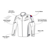 R-Tech Knight Rider Short Motorcycle Racing Jacket Black Dark Grey