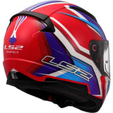 LS2 FF353 RAPID II FLITZ FULL FACE MOTORCYCLE HELMET WHITE BLUE RED