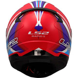 LS2 FF353 RAPID II FLITZ FULL FACE MOTORCYCLE HELMET WHITE BLUE RED