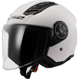 LS2 OF616 Airflow II Urban Riders Motorcycle Helmets Solid Gloss White