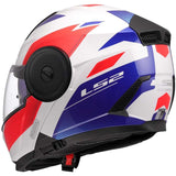 LS2 FF902 Scope II Motorbike Modular Helmet White Blue Red