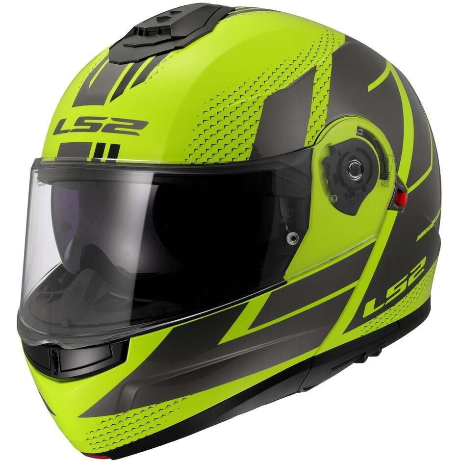 LS2 FF908 Strobe II Open Face Motorcycle Helmet Code H-V Yellow Grey maximomoto.uk!