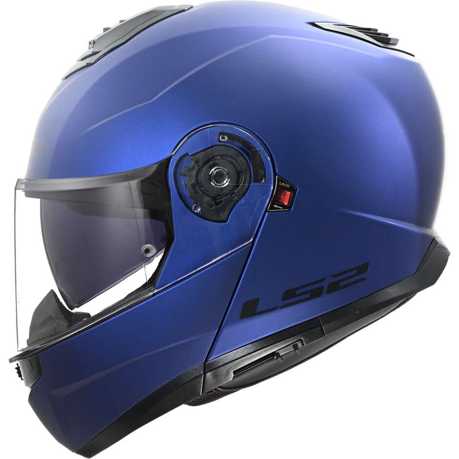 LS2 FF908 Strobe II Modular Motorcycle Helmet Matte Navy Blue maximomoto.uk!