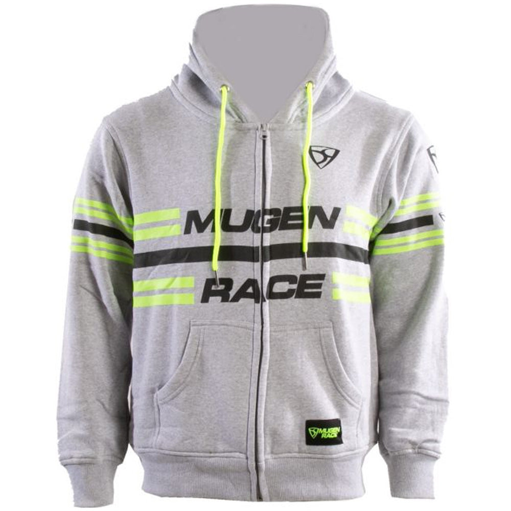 mugenrace h-mnr-2487 stripe zip-up hooded sweatshirt light grey