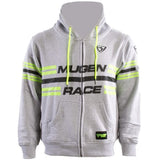 mugenrace h-mnr-2487 stripe zip-up hooded sweatshirt light grey