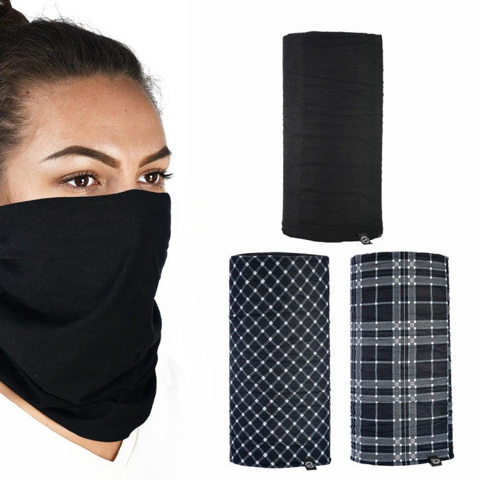 Oxford Comfy 3-Pack – Multifunctional Neck & Headwear Black White Tartan maximomoto.uk!