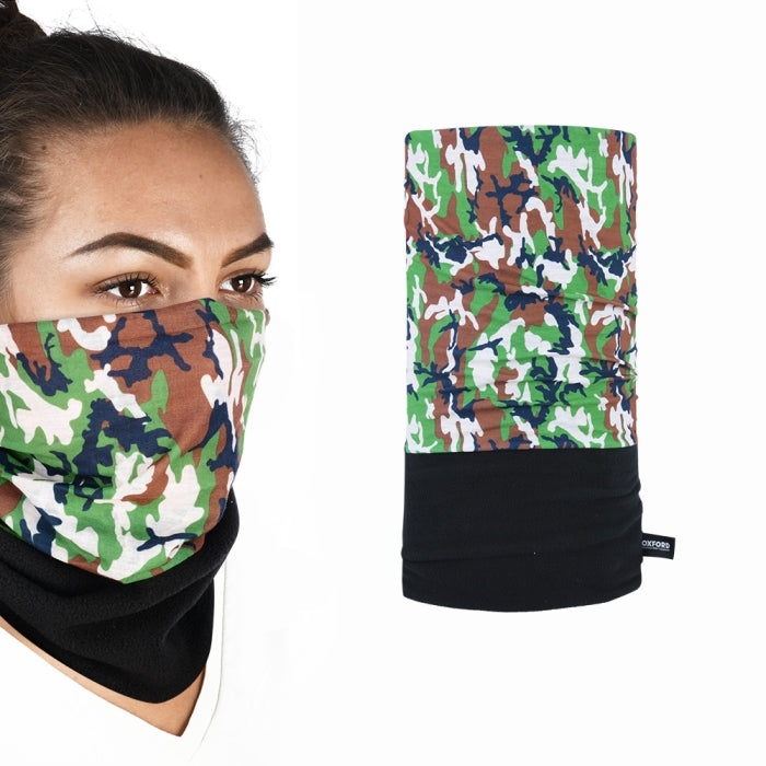Oxford Snug Thermal Multi-Functional Head & Neck Green Camo maximomoto.UK!