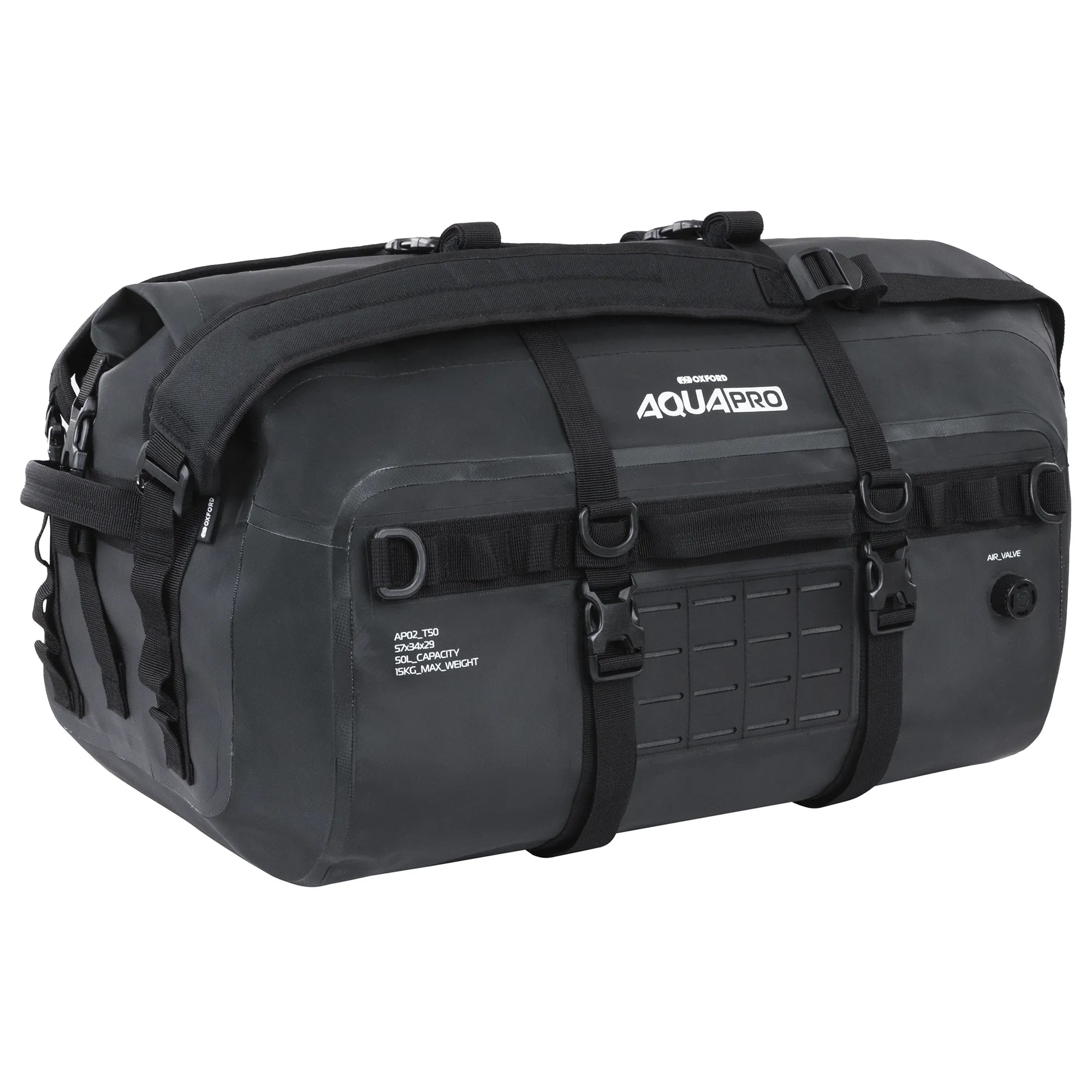 Oxford Aqua Pro T-50 Motorcycle Roll Bag Black 50L