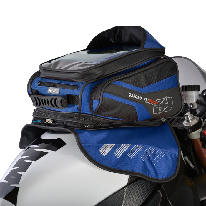 Oxford M30R 30 L Capacity Magnetic Tank Bag with Backpack Conversion Blue