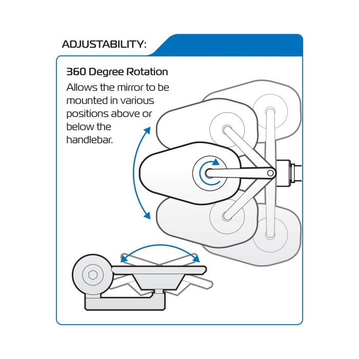 Oxford Shield 360 Bar End Mirror Universal Fit