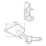 Oxford Arrow 360 Bar End Mirror with 360° Adjustability