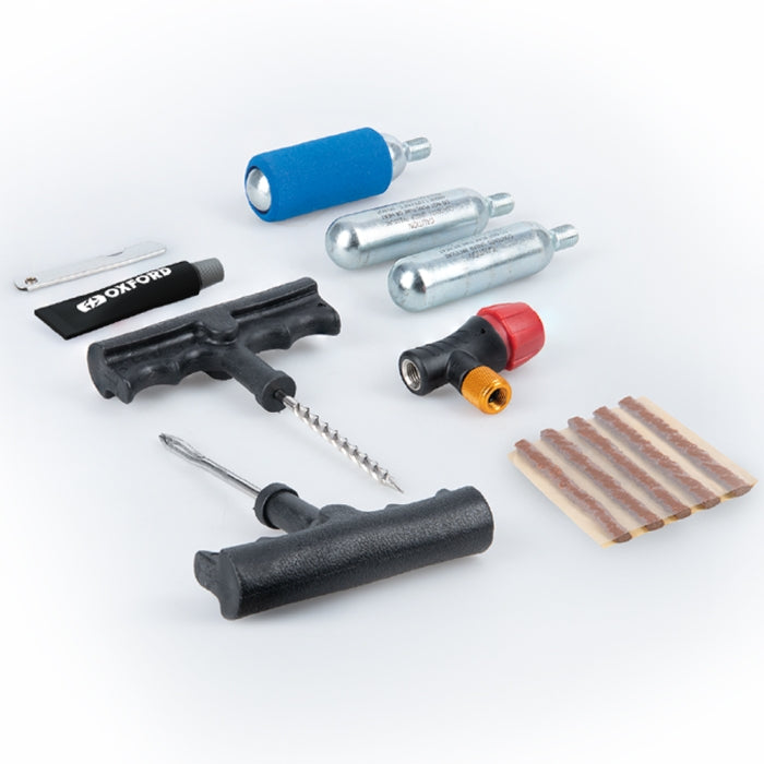 Oxford CO2 Tyre Repair Kit Emergency Tubeless Tyre Plug & Inflation Kit Maximumto.uk