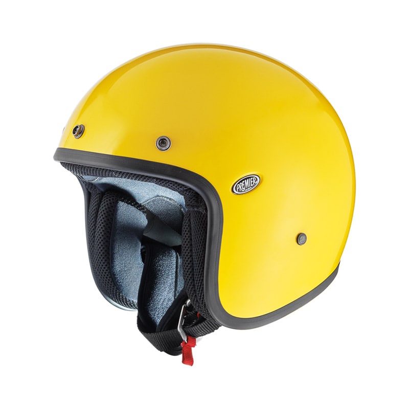 Premier Classic U12 Moto Cara abierta Casco Amarillo Flúor