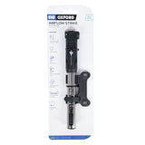 Oxford Airflow Strike Alloy Mini Hand Pump with Gauge