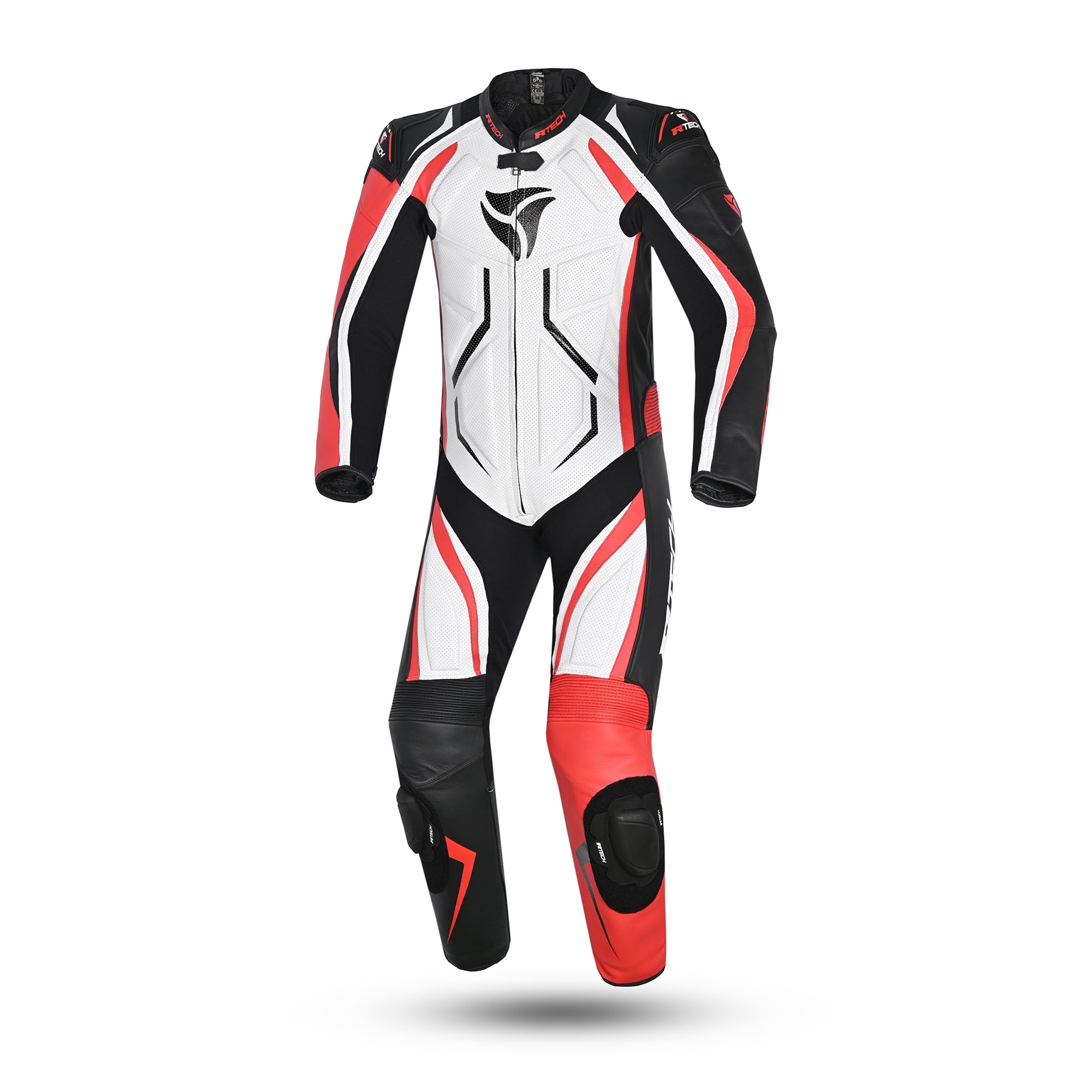 r tech defender gp 1 pc motorcycle suit white black red