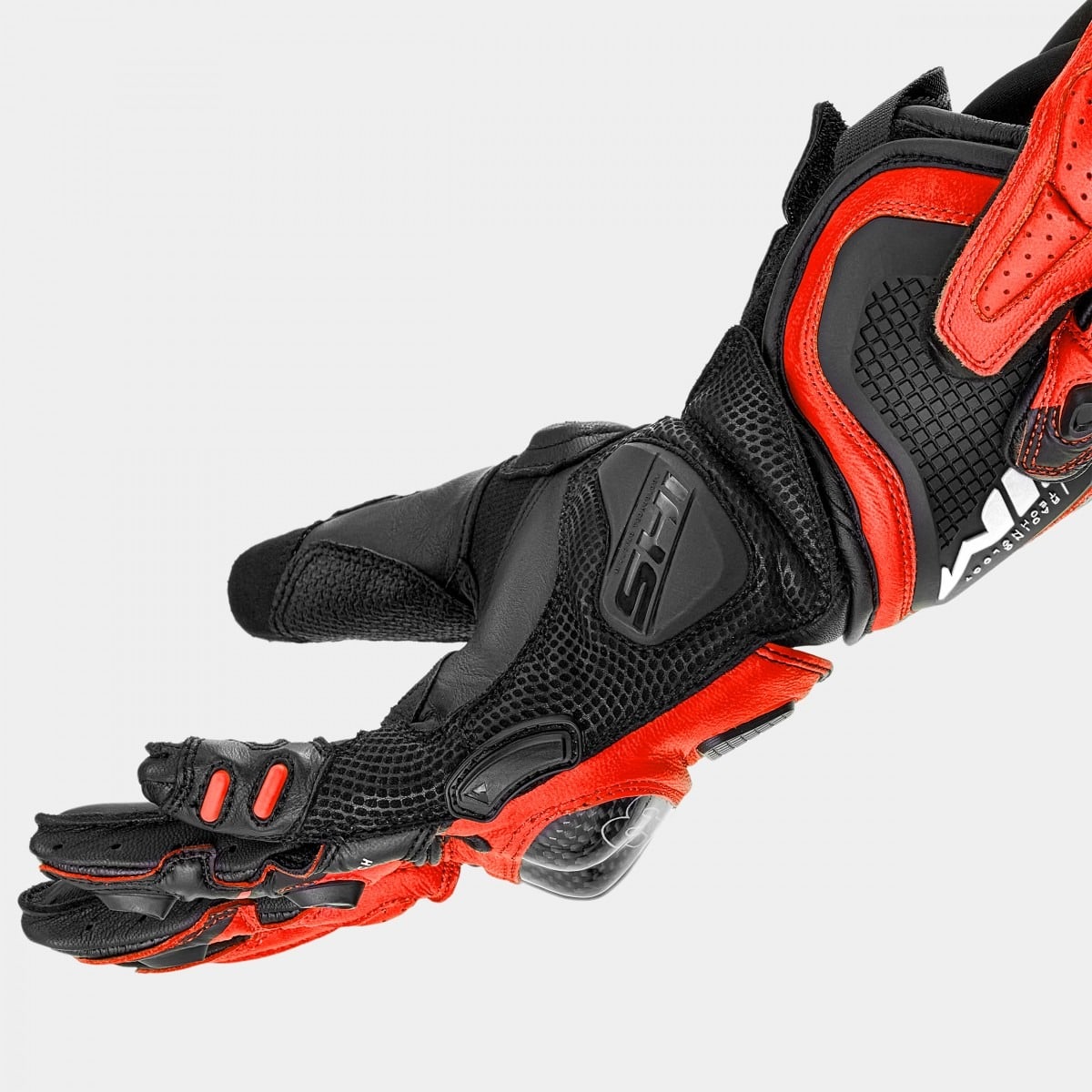 SHIMA RS-3 MEN MOTORCYCLE GLOVES BLACK RED FLUO