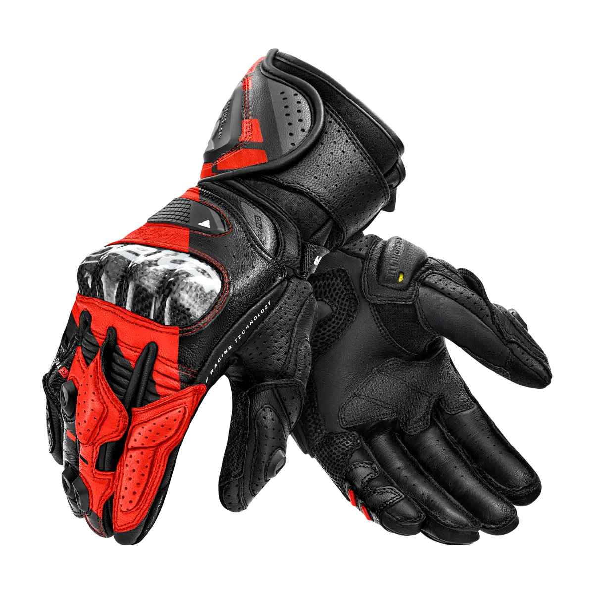 SHIMA RS-3 MEN MOTORCYCLE GLOVES BLACK RED FLUO