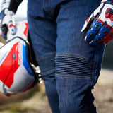 R-TECH VALENCIA MEN MOTORCYCLE JEANS 30L CE APPROVED BLUE