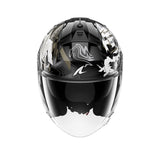SHARK SKWAL JET PRANZ MOTORCYCLE HELMET BLACK WHITE GOLD