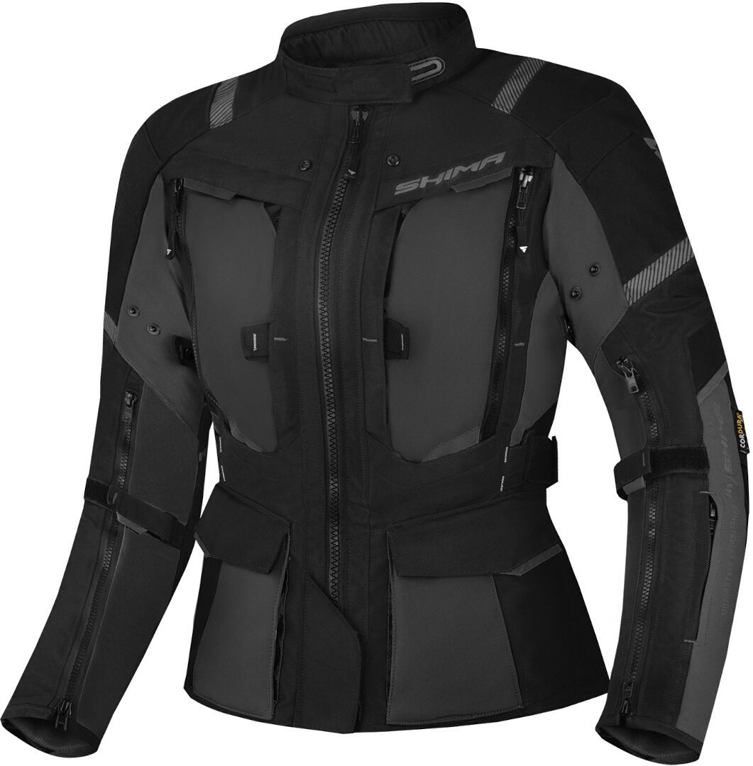 shima hero 2.0 lady fluo textile adventure touring motorcycle jacket black