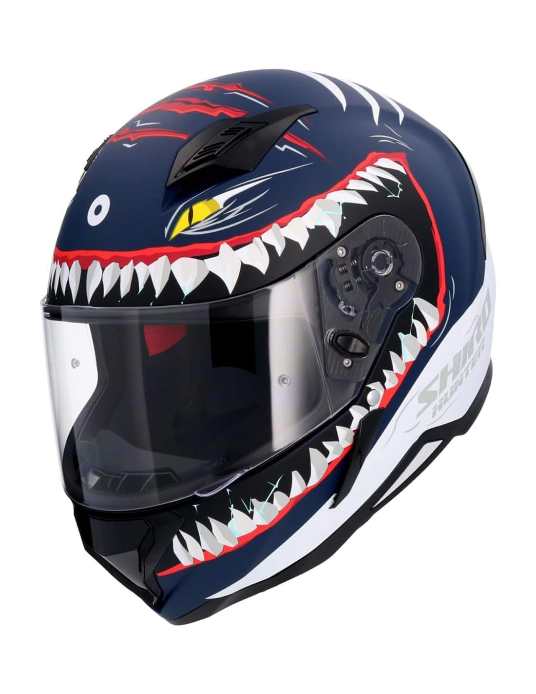 SHIRO HUNTER SHARK MOTORCYCLE HELMET DARK BLUE MATE