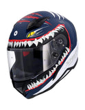 SHIRO HUNTER SHARK MOTORCYCLE HELMET DARK BLUE MATE