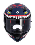 SHIRO HUNTER SHARK MOTORCYCLE HELMET DARK BLUE MATE