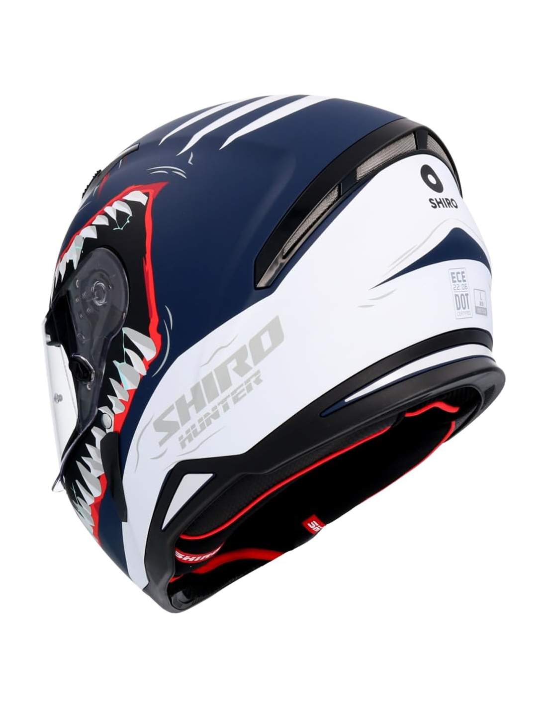 SHIRO HUNTER SHARK MOTORCYCLE HELMET DARK BLUE MATE
